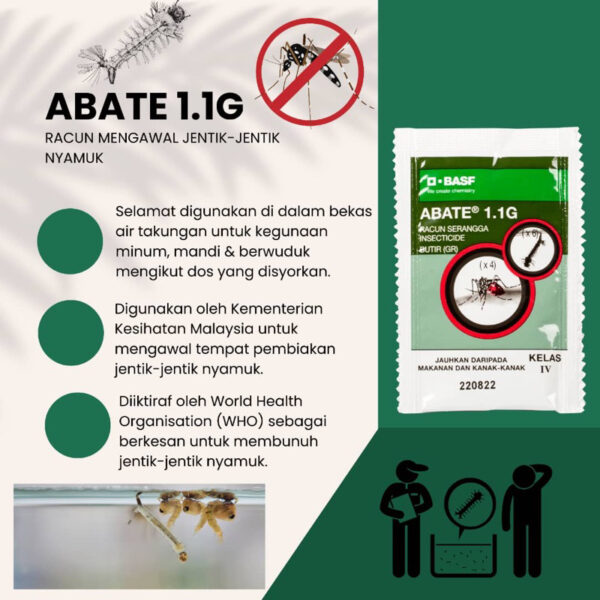 BASF AbateĀ® 1.1G Mosquito Larviciding 10x10G BASF AbateĀ® 1.1G Mosquito Larviciding 10x10G