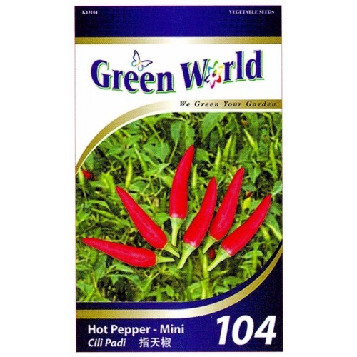 Green World Seeds Cili Padi (Hot Pepper - Mini) – 5 Pack