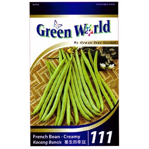 Green World Seeds Kacang Buncis (French Bean - Creamy) – 5 Pack Green World Seeds Kacang Buncis (French Bean - Creamy) – 5 Pack