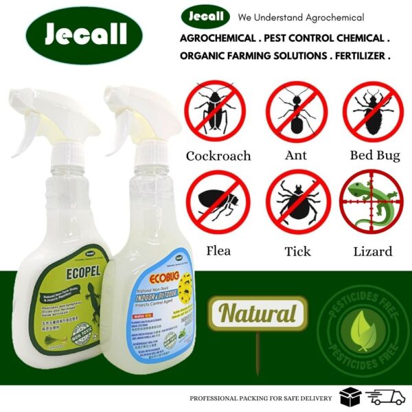 Jecall Natural Lizard & Insect Spray (Bundle Pack) ECOPEL(500ml) + ECOBUG(500ml)