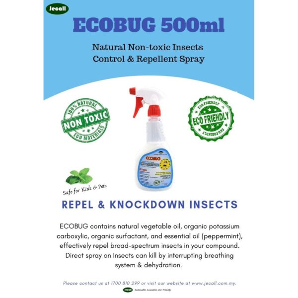 Jecall Natural Lizard & Insect Spray (Bundle Pack) ECOPEL(500ml) + ECOBUG(500ml)